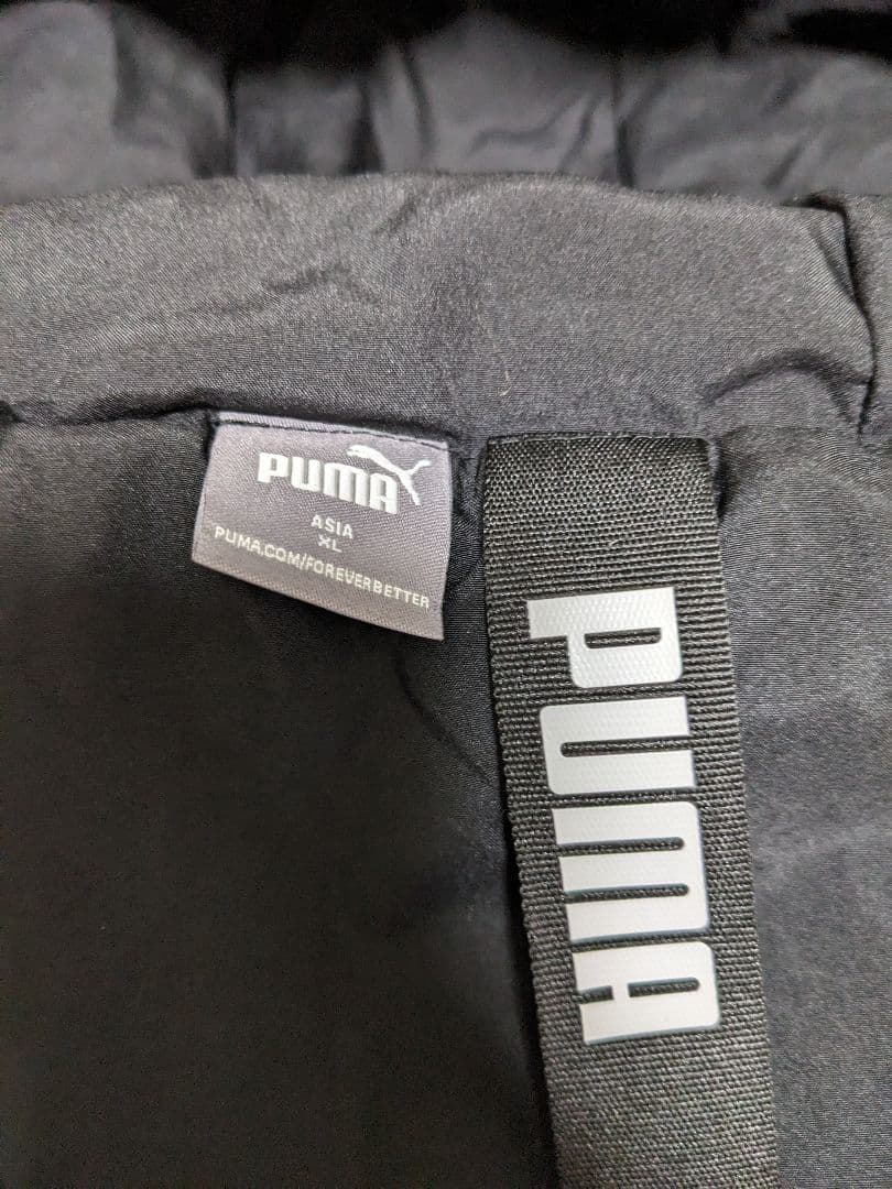 PUMA ダウンコート ロング ベンチコート フード付き ブラック 大きいサイズ