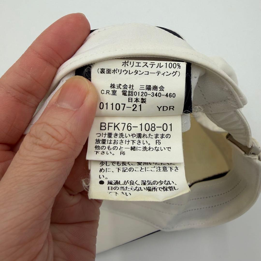 【BURBERRY GOLF】帽子 ロゴ刺繍 高級感 アイボリー ゴルフウェア