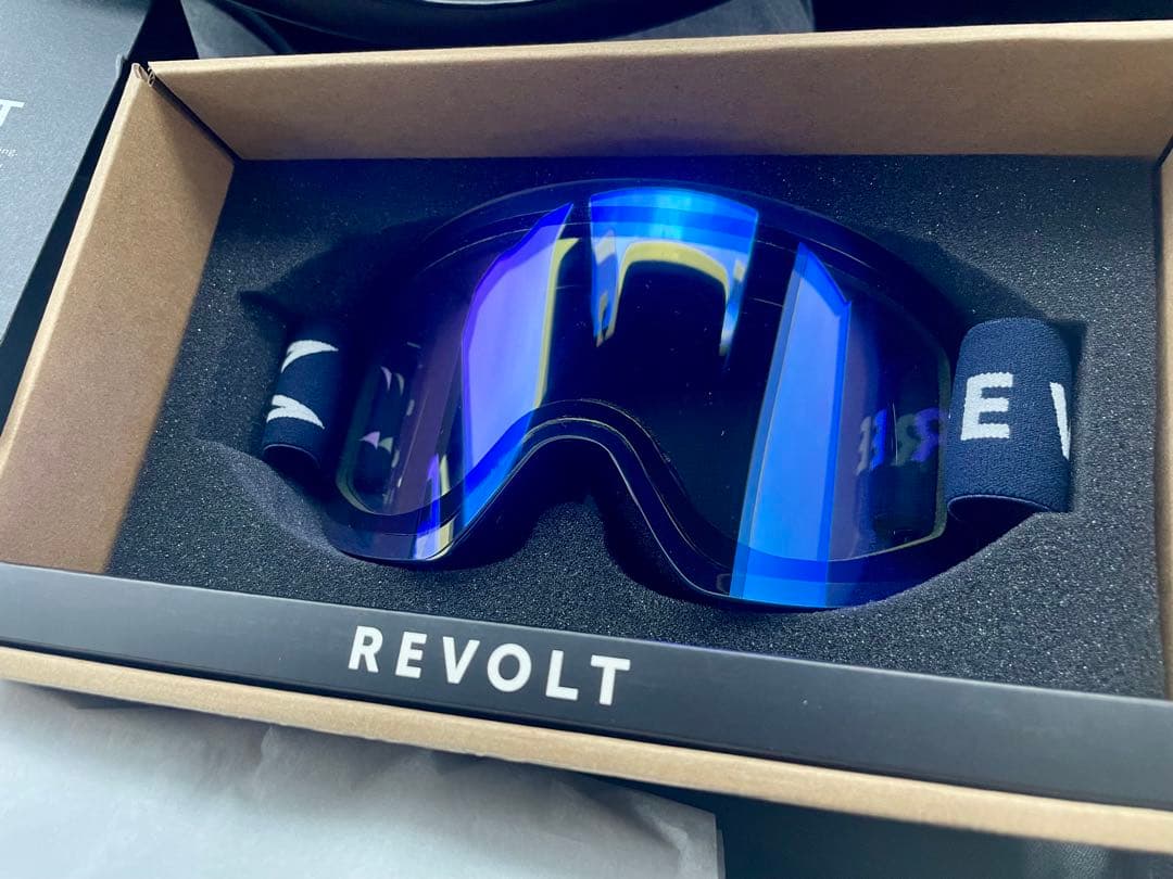 【試着のみ】REVOLT 調光平面ミラーレンズ フレームレス ゴーグル リボルト