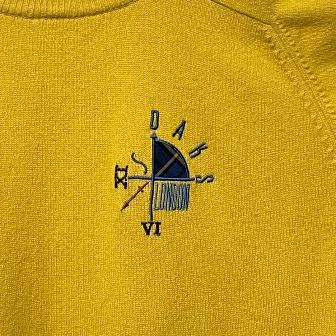 DAKS GOLF　ダックス　デザインニット　セーター　マスタードイエロー　M