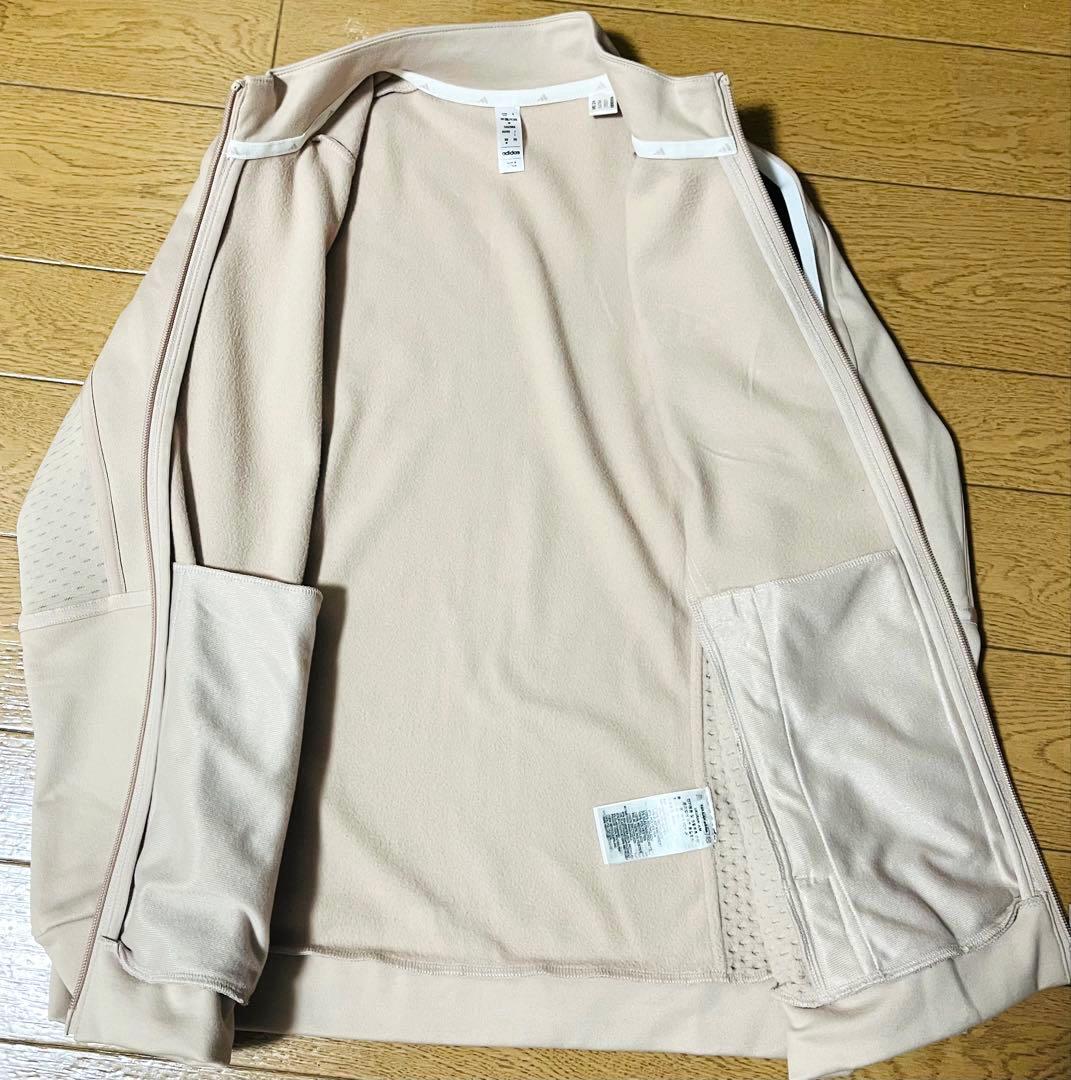 adidas ベージュ ジップアップジャケットレディースゴルフLサイズ