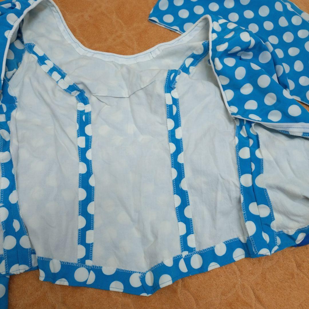 フラメンコドレス 青と白の水玉模様