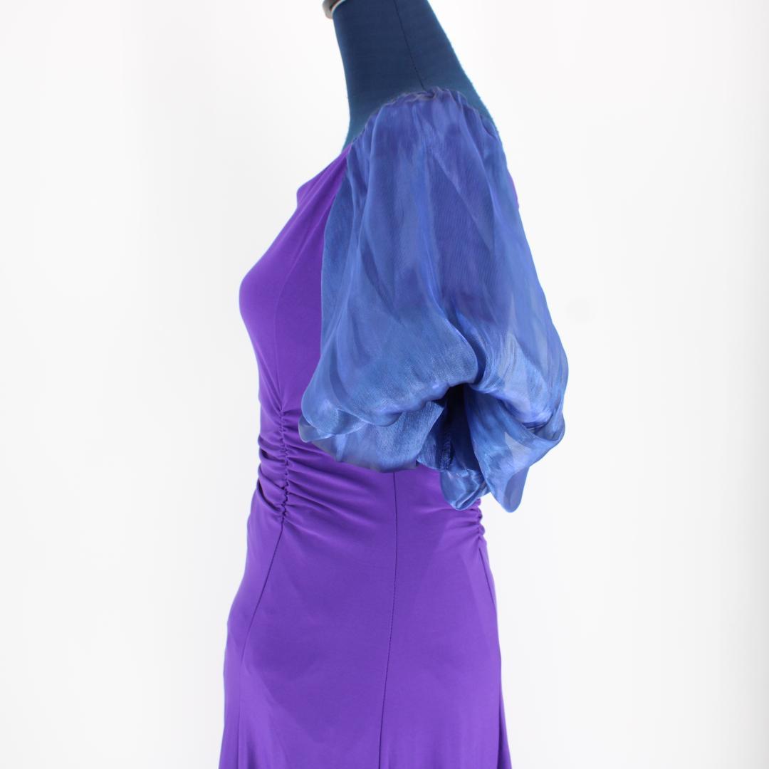 【美品 社交ダンス衣装】ワンピース ドレス A vivare 半袖 紫 かわいい