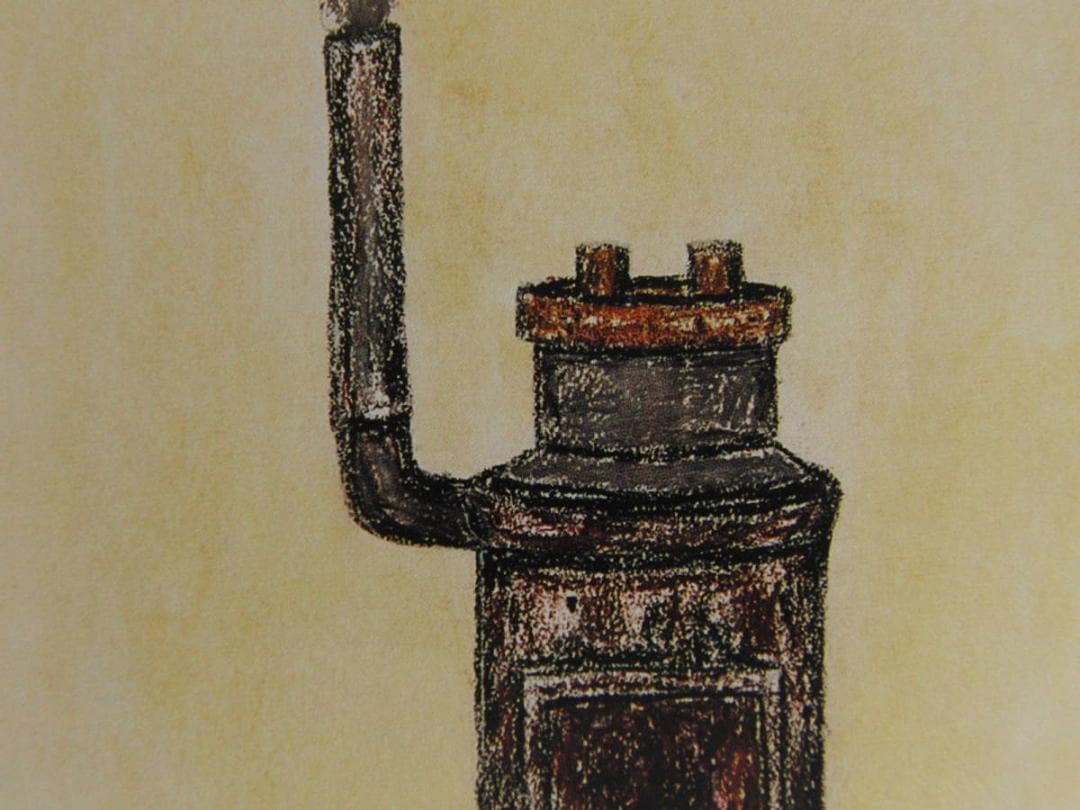 山下清、【かまど】、希少な額装用画集より、美品、日本人画家、新品額装付