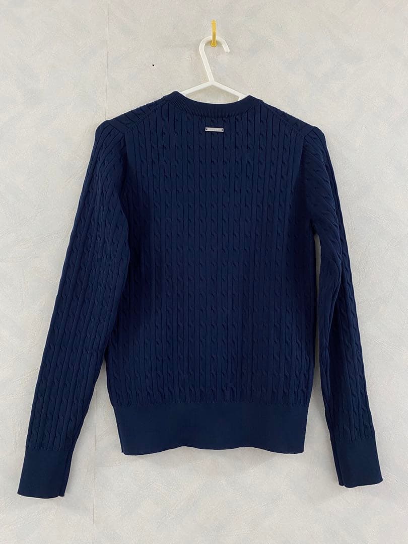 美品 23区GOLF ケーブルニットセーター 0 レディース ネイビー ゴルフ
