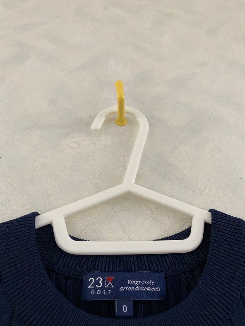 美品 23区GOLF ケーブルニットセーター 0 レディース ネイビー ゴルフ