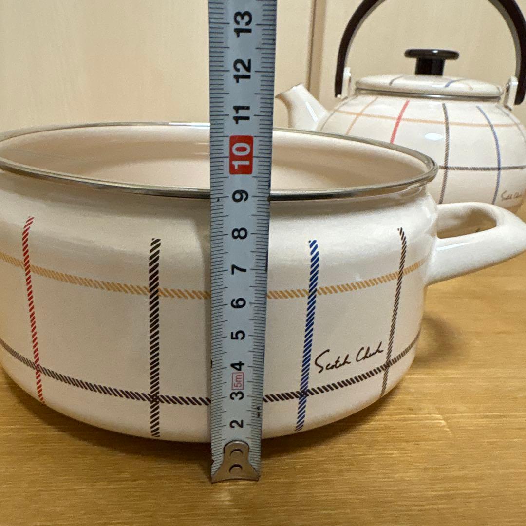 EJIRY エジリー Scotch Check スコッチチェック　両手鍋　ケトル