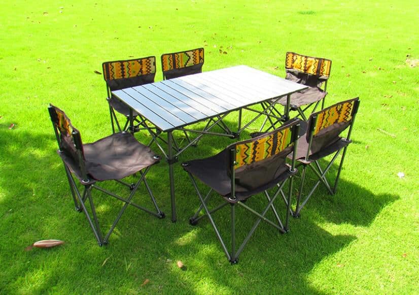 多機能 ピクニック 折りたたみ 椅子テーブルバーベキュー 釣り  7点セット6