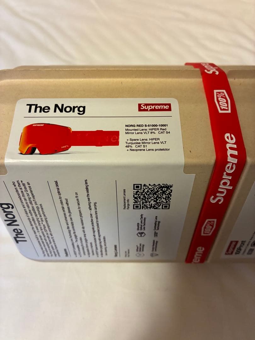 【新品未使用】Supreme100% NORG Goggles RED