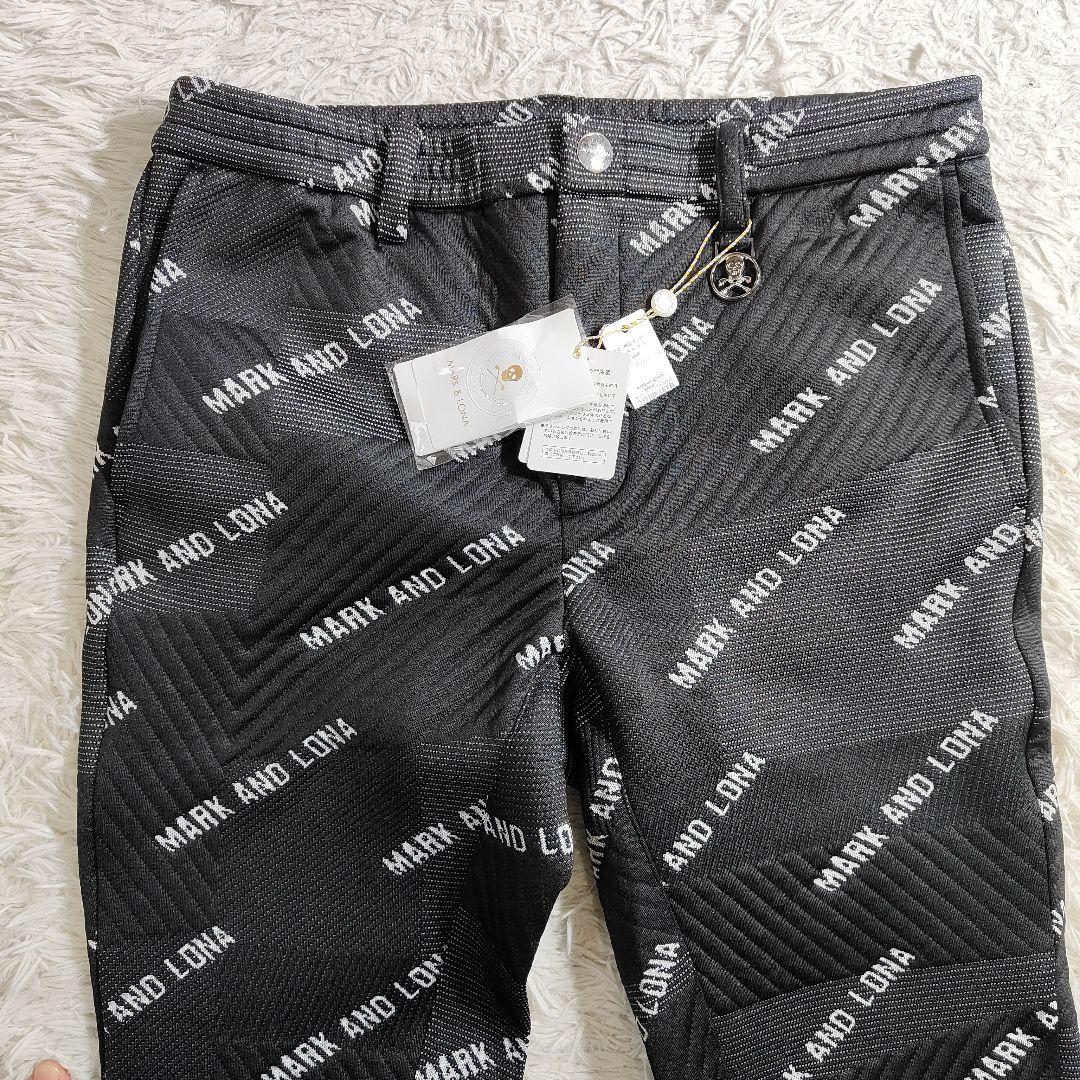新品タグMARK&LONA マーク&ロナ 総柄ハイブリッドパンツ 50 黒 XL