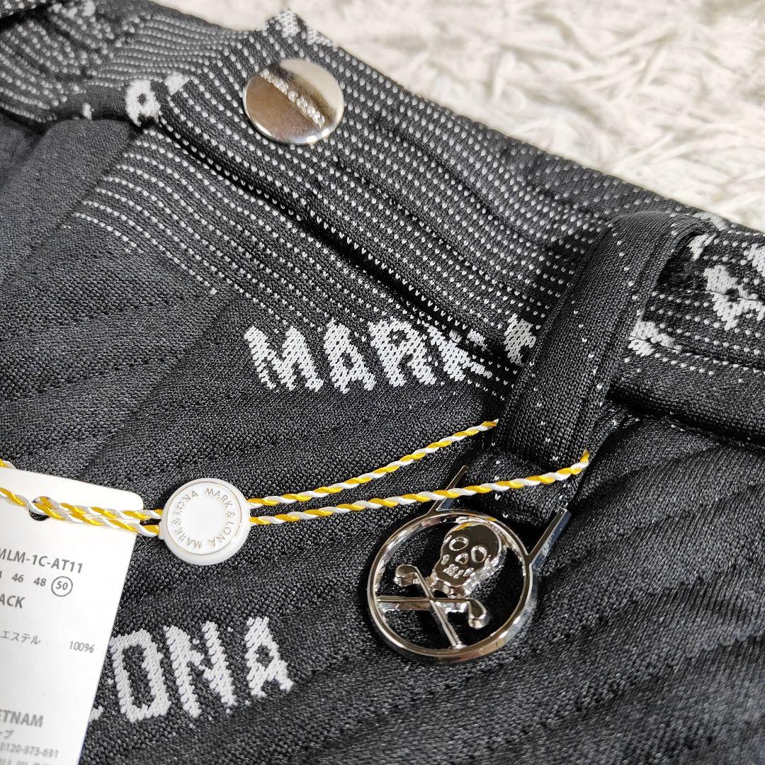 新品タグMARK&LONA マーク&ロナ 総柄ハイブリッドパンツ 50 黒 XL