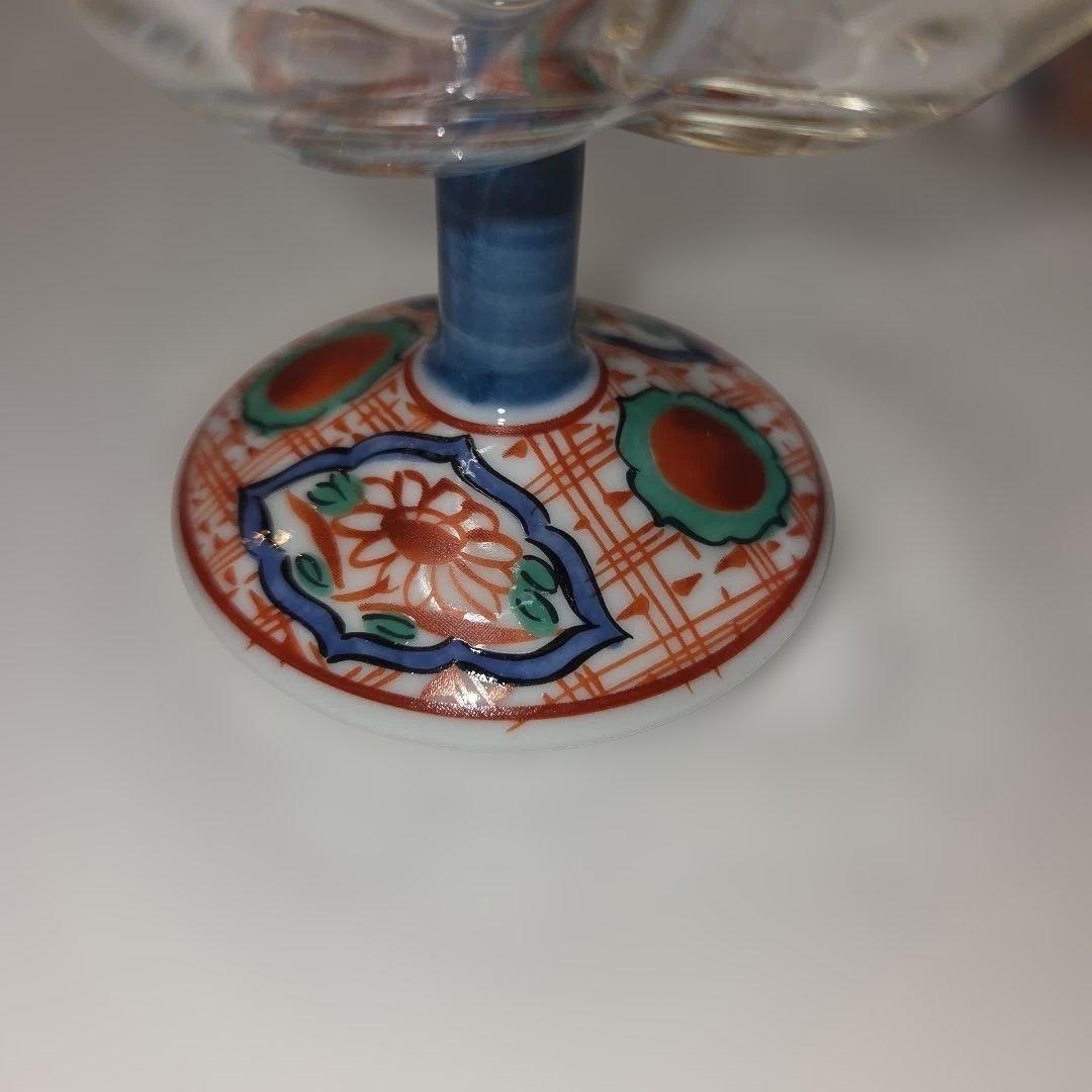 三洋陶器　龍峰窯　新品未使用品　ガラスデザート鉢揃　5客　高台