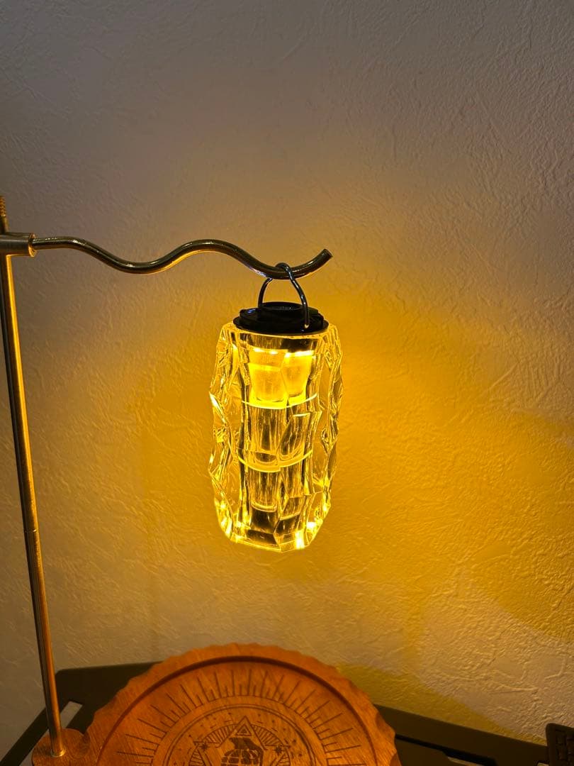 ランタンシェード　クリスタル　LEDライト付　ゴールゼロ用