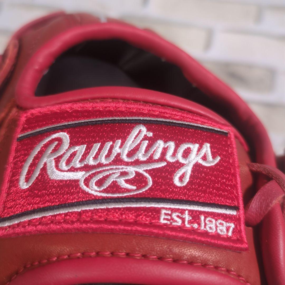 【未使用・タブ付き・左】Rawlings 軟式グローブ M ジュニア レッド