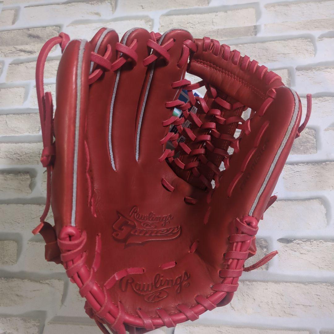 【未使用・タブ付き・左】Rawlings 軟式グローブ M ジュニア レッド