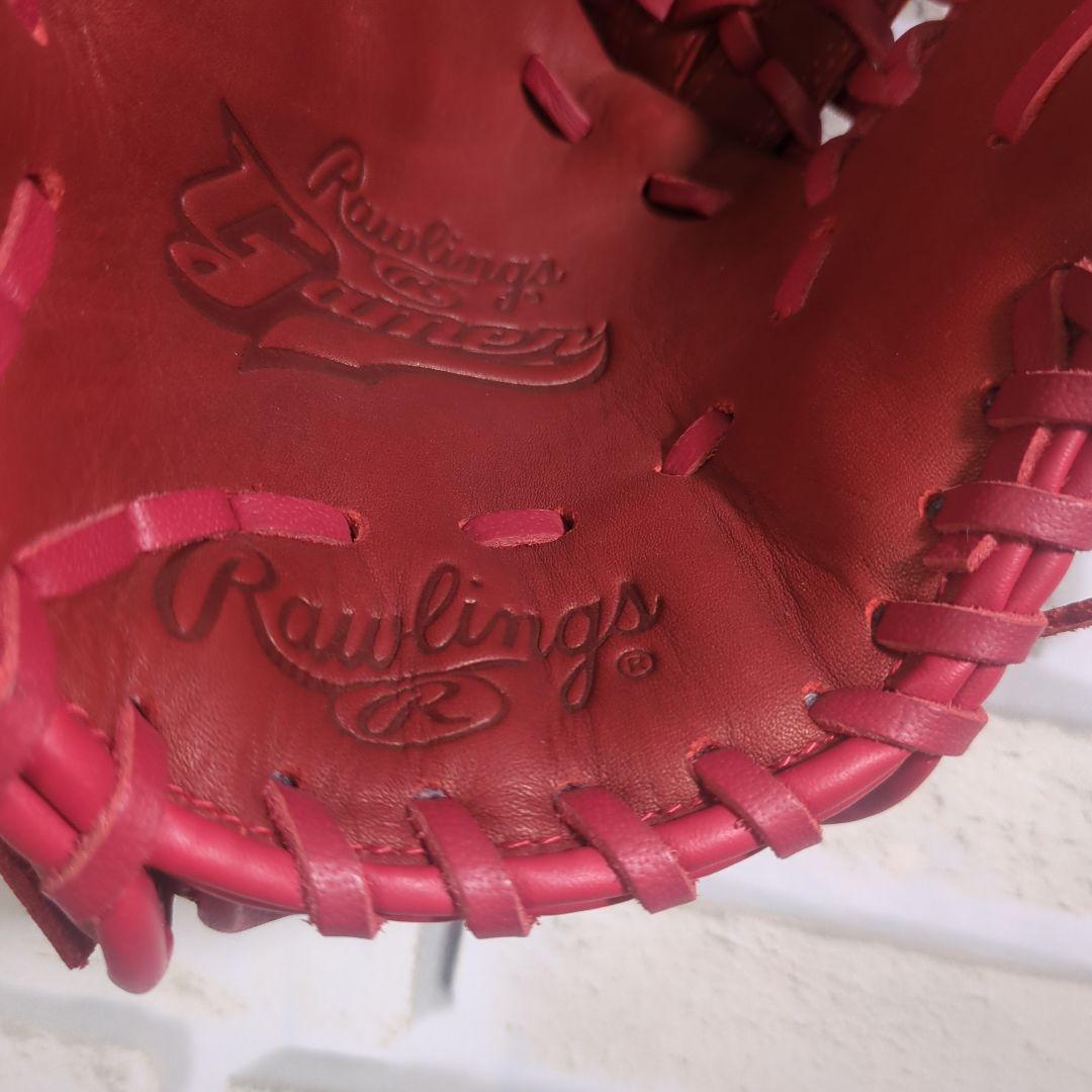 【未使用・タブ付き・左】Rawlings 軟式グローブ M ジュニア レッド
