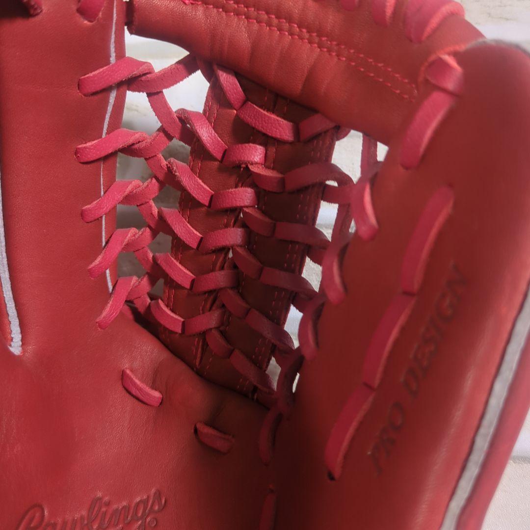 【未使用・タブ付き・左】Rawlings 軟式グローブ M ジュニア レッド