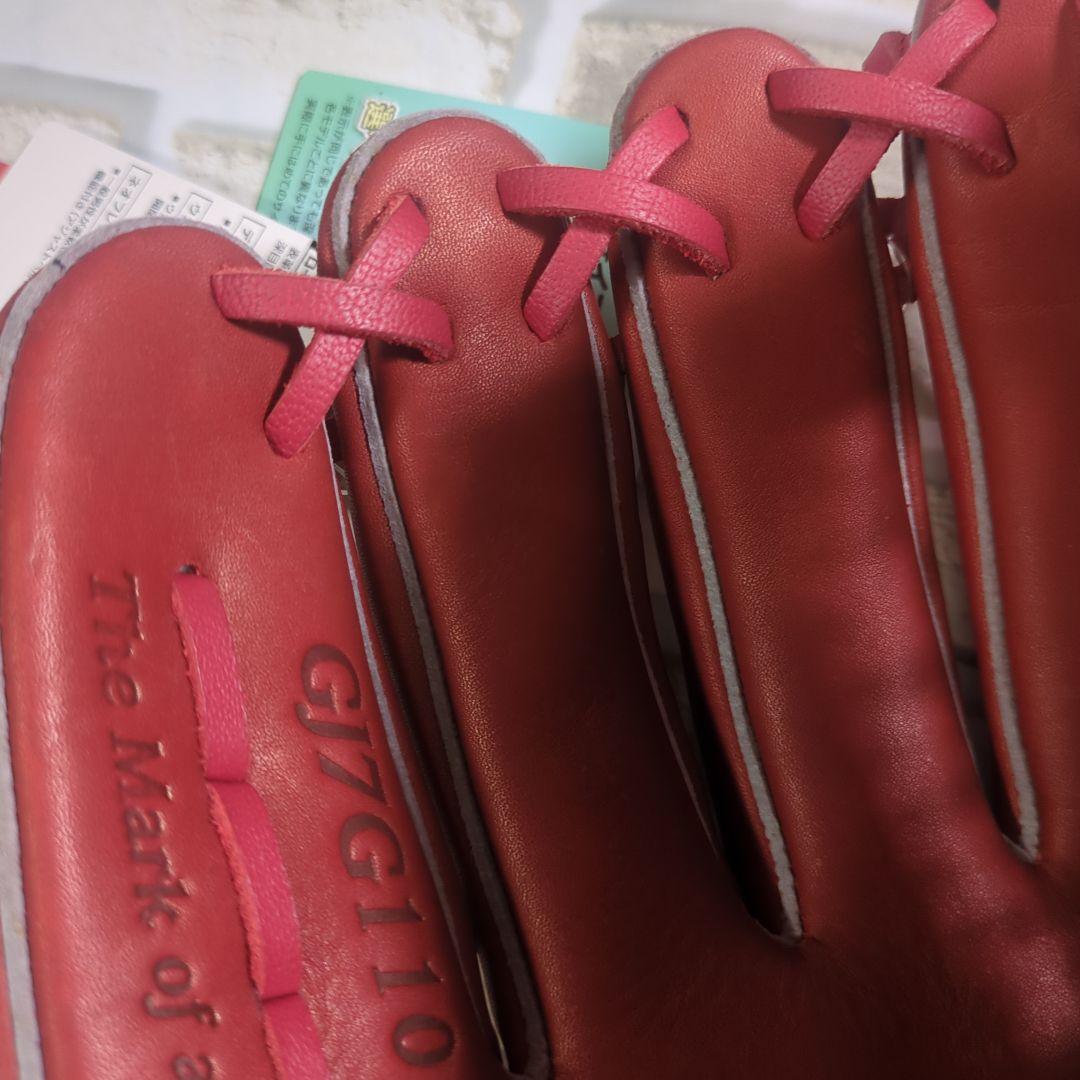 【未使用・タブ付き・左】Rawlings 軟式グローブ M ジュニア レッド