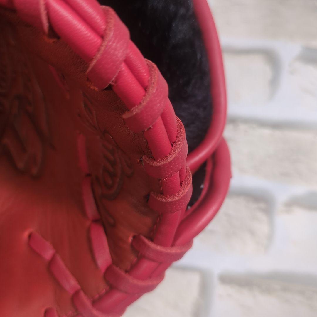 【未使用・タブ付き・左】Rawlings 軟式グローブ M ジュニア レッド