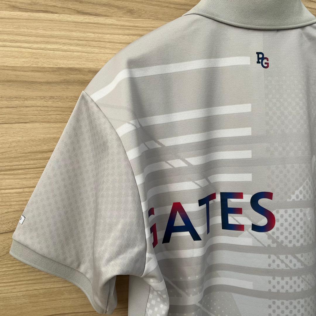 新品★27,500円 パーリーゲイツ ドライポロシャツ BIGロゴ グレー 5