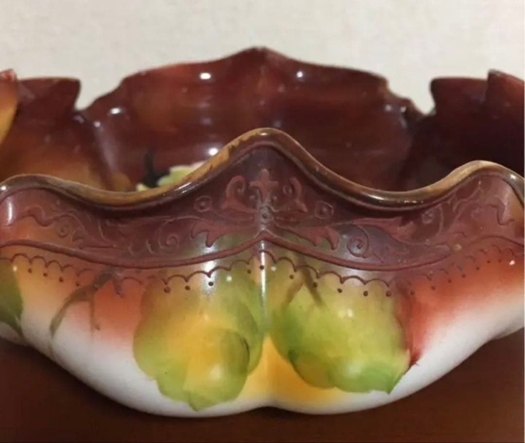 オールドノリタケ 1911年 マーク 希少 深皿 皿 菓子入れ 林檎図柄