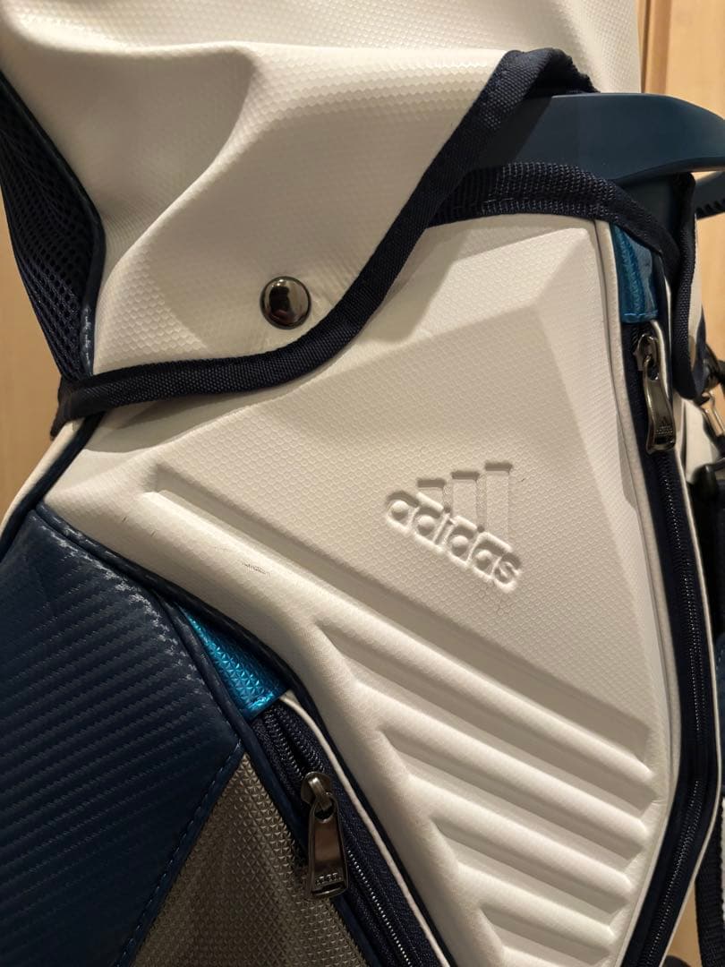 adidas キャディバッグ ホワイト・ネイビー