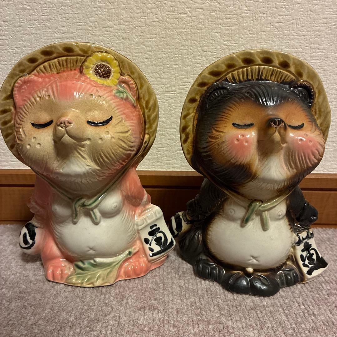 信楽焼　ペアたぬき