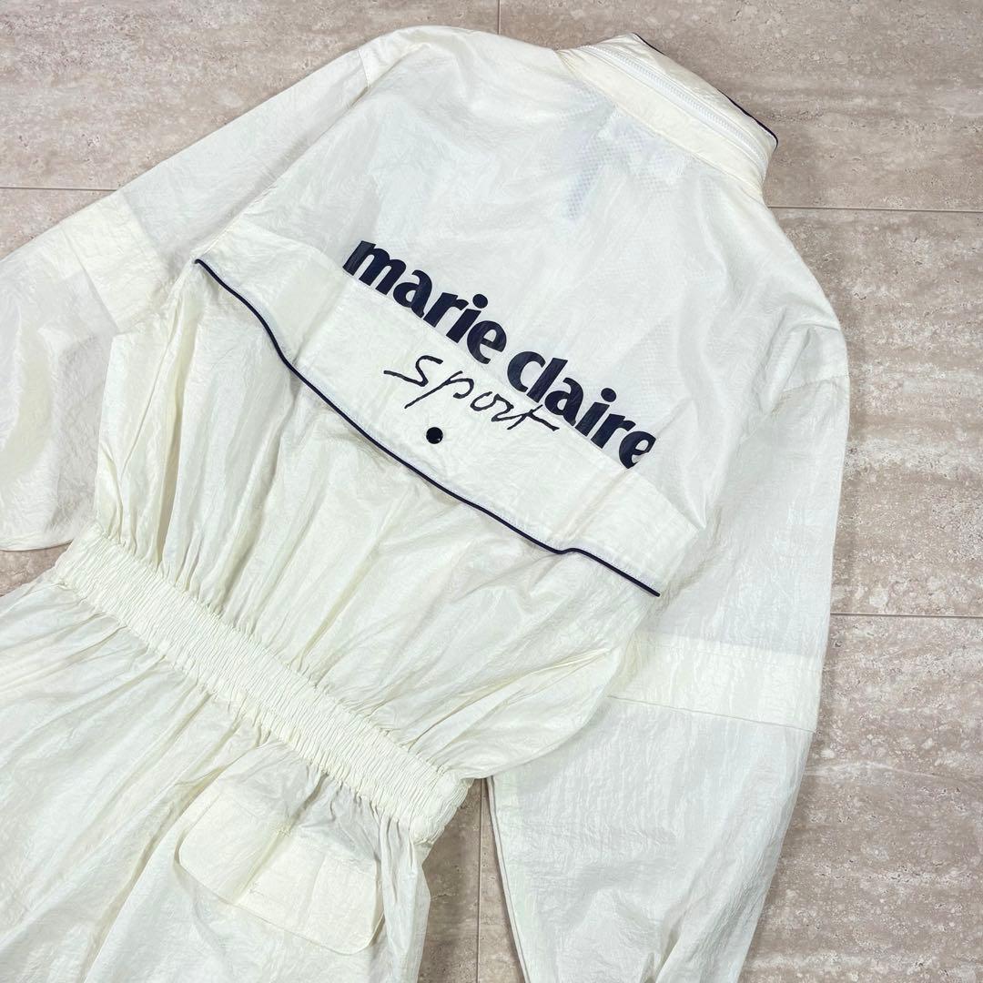新品 マリクレール レインウェア ワンピース オフホワイト シワ加工 薄手 M