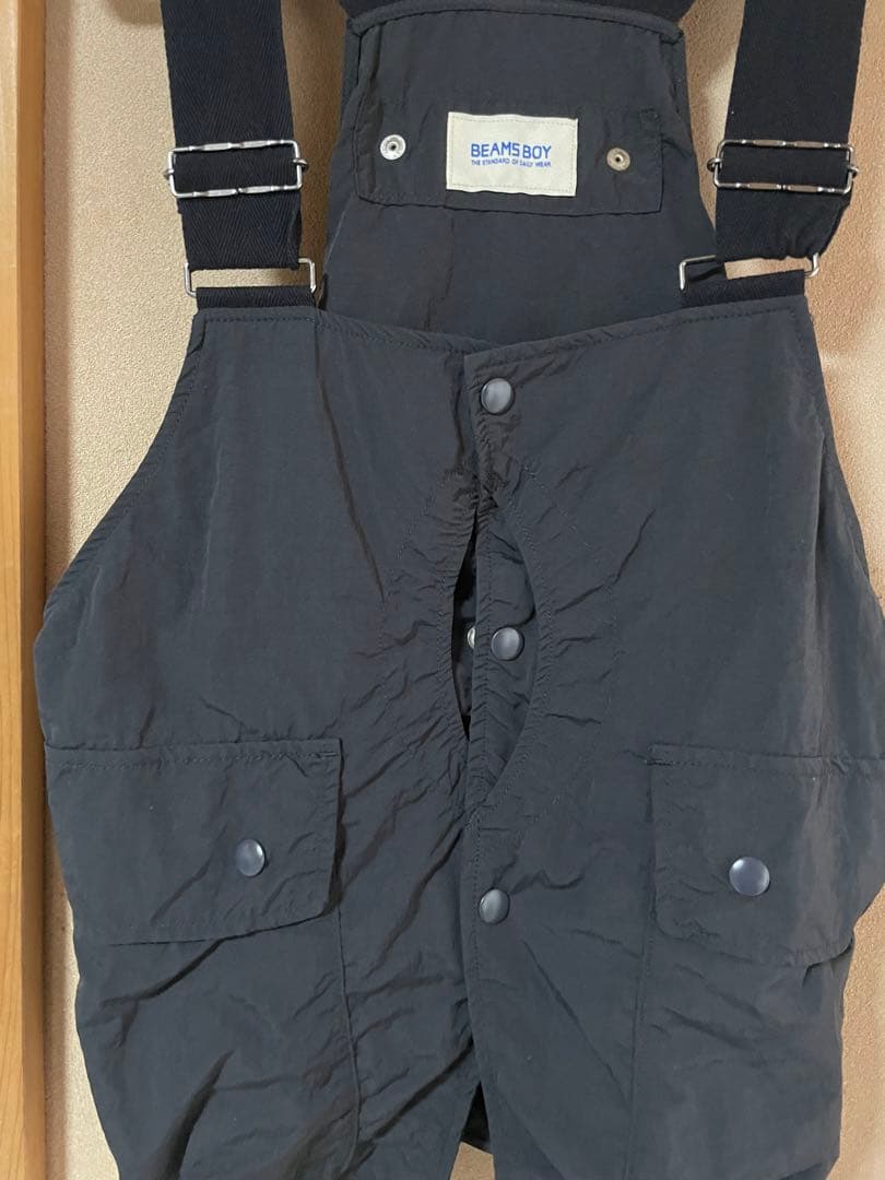 BEAMS BOY サスペンダー付きベスト　ブラック　フィッシングベスト