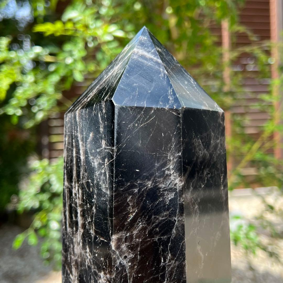 ✳️限定品✨漆黒の超極大ポイント✨超極上の逸品☆モリオン六角柱 天然石 原石 置物