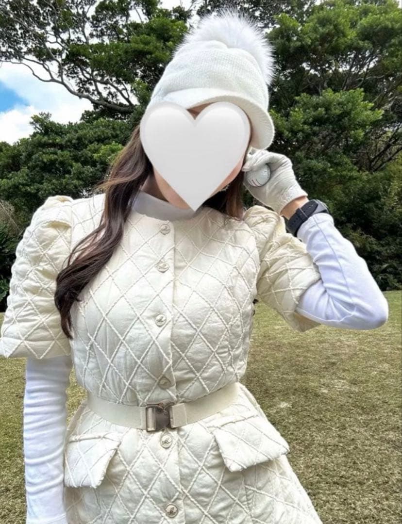 U*様 未使用　ミラージュゴルフ 韓国ゴルフウェア ホワイトキルティングワンピー