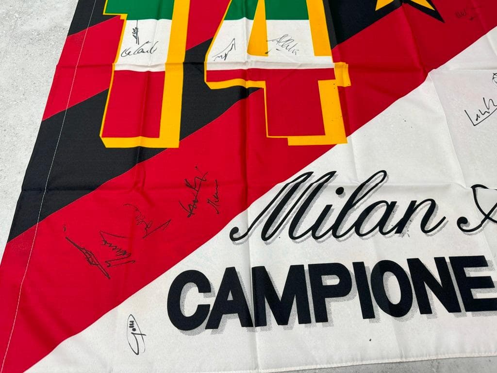 AC ミラン　フラッグ　直筆サイン CAMPIONE D' ITALIA '94