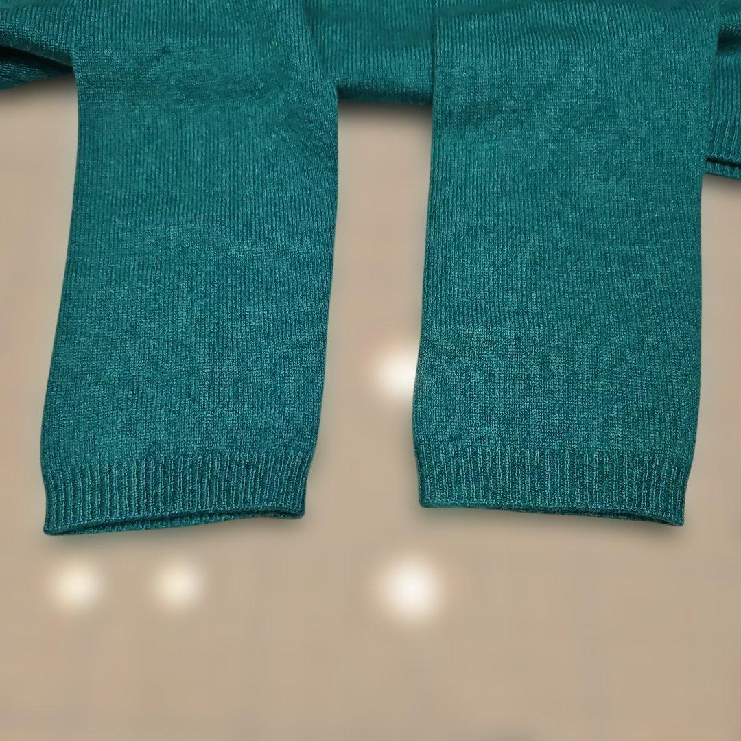 【ピッコーネ】美品カシミア100%セーター 薄手 ハイネック ゴルフ グリーン