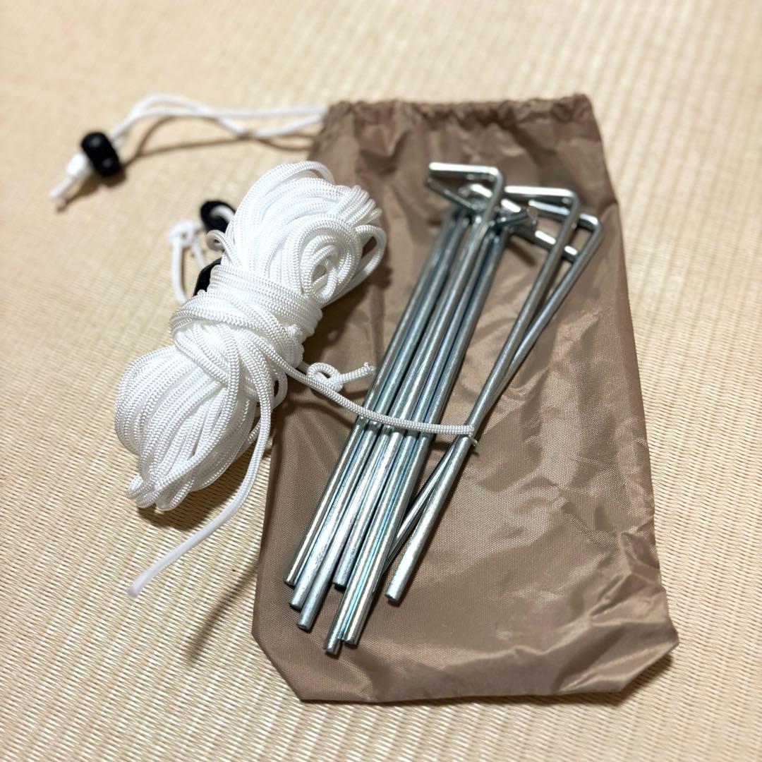 美品 コンパクト ワンタッチ タープテント 1.5×1.5m ベージュ キャンプ