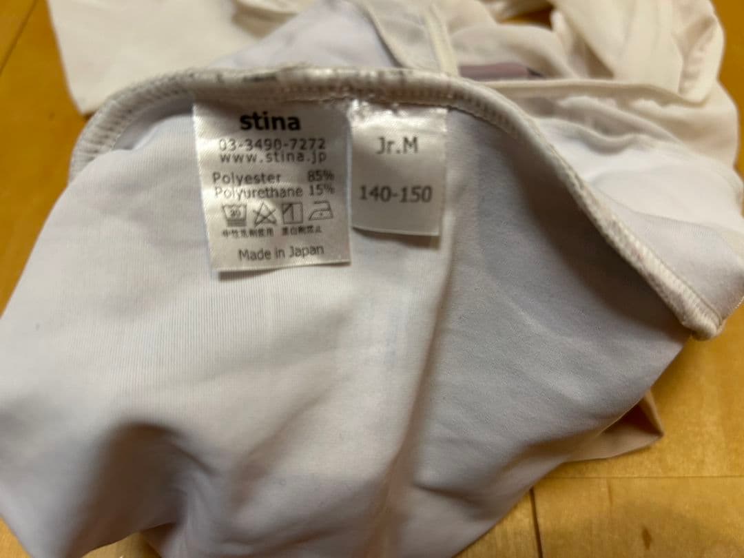 stina チェック柄 長袖レオタード Jr.M 140-150