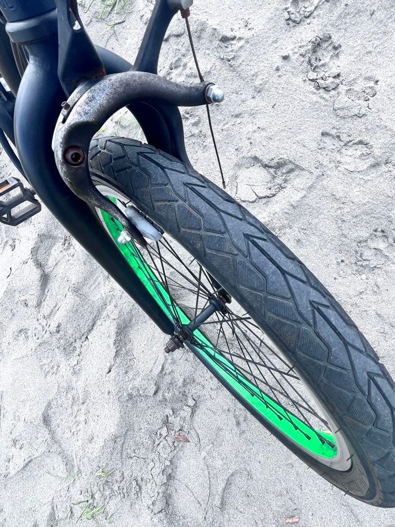 22インチ、チョッパー自転車。新品シート、ハンドル、グリップ、ハンドルポスト。