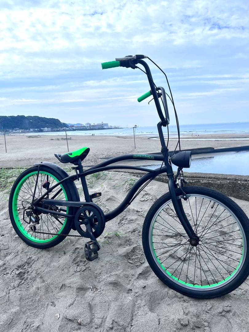 22インチ、チョッパー自転車。新品シート、ハンドル、グリップ、ハンドルポスト。