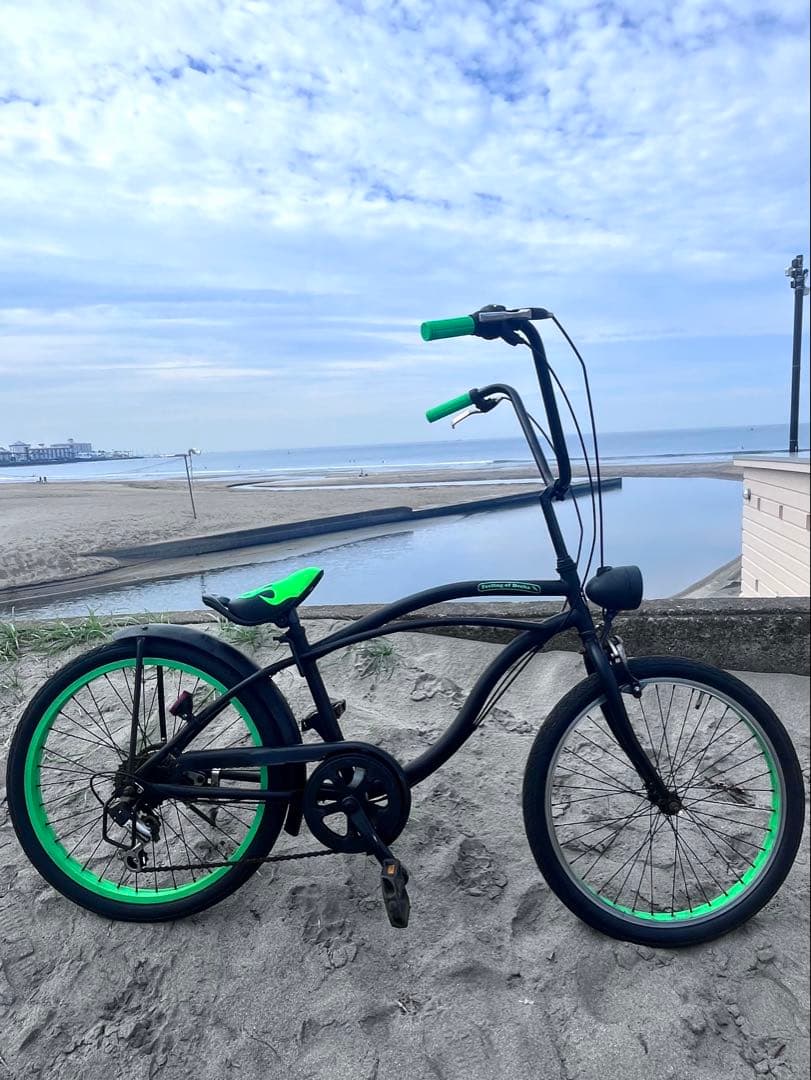 22インチ、チョッパー自転車。新品シート、ハンドル、グリップ、ハンドルポスト。