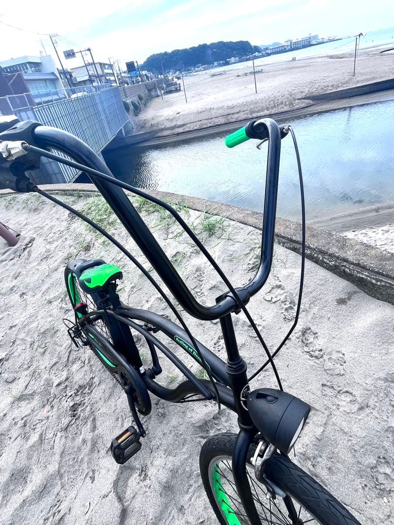 22インチ、チョッパー自転車。新品シート、ハンドル、グリップ、ハンドルポスト。