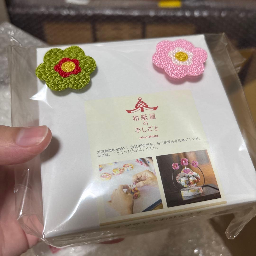 新品未使用 龍虎製 和紙ひな人形アクリルケース付き