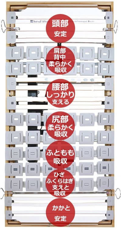 はる】ウッドスプリングベッドXPoint/R4マット7zone20(ソフト