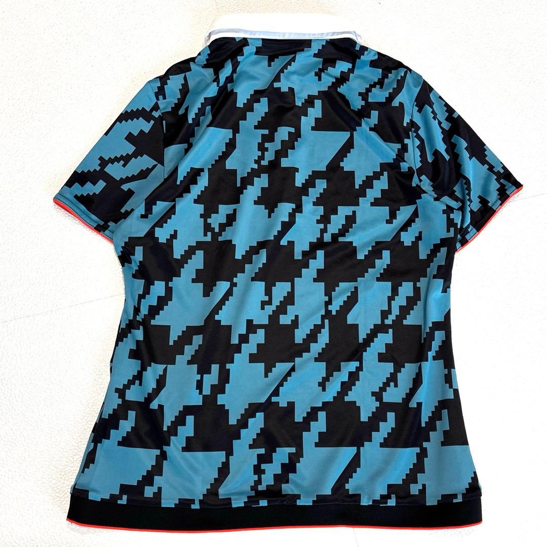 【近年/L】ランバンスポール　LANVIN　ゴルフ　ポロシャツ　ターコイズ　黒
