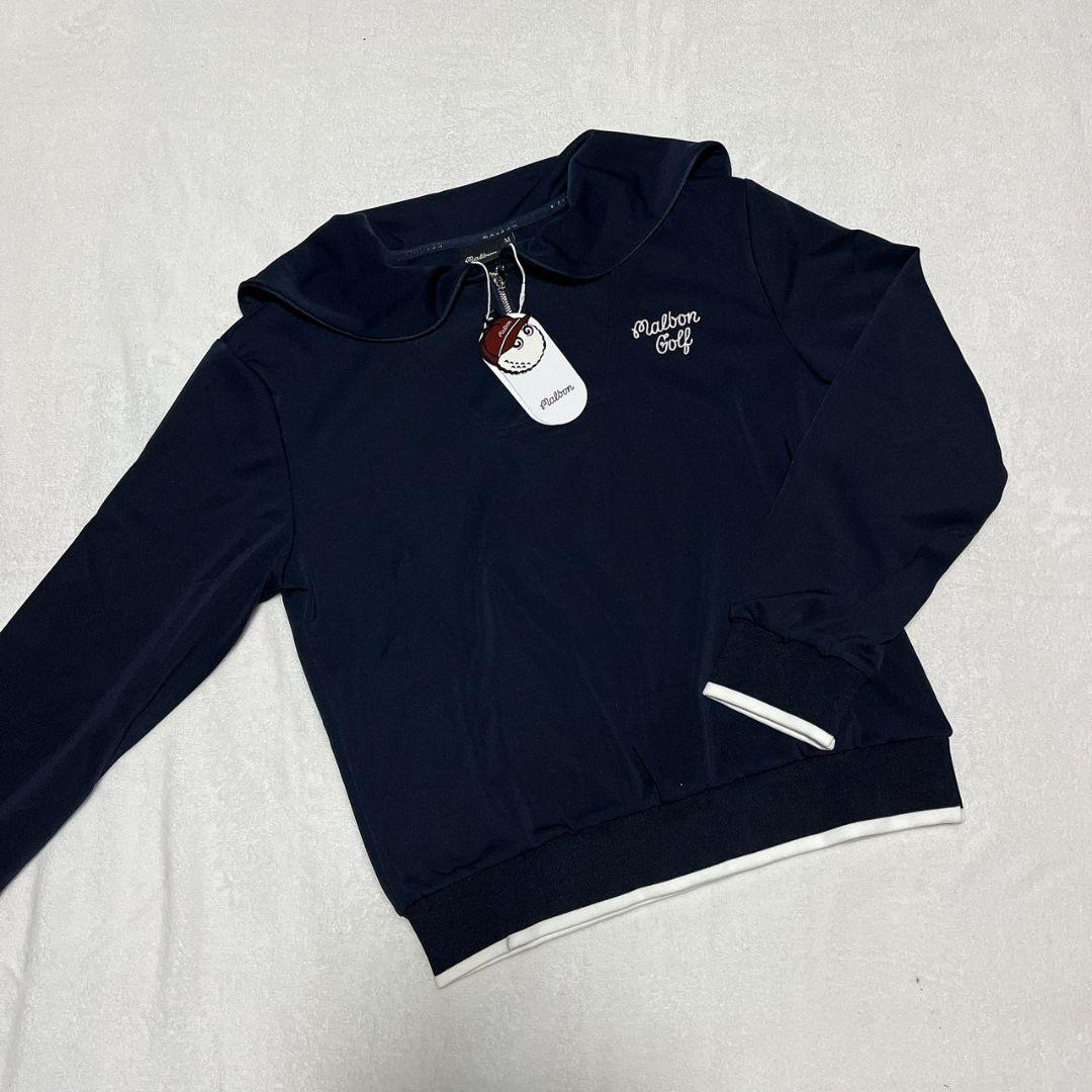 新品　マルボン　Malbon golf ゴルフ　トップス　ネイビー　Ｌ