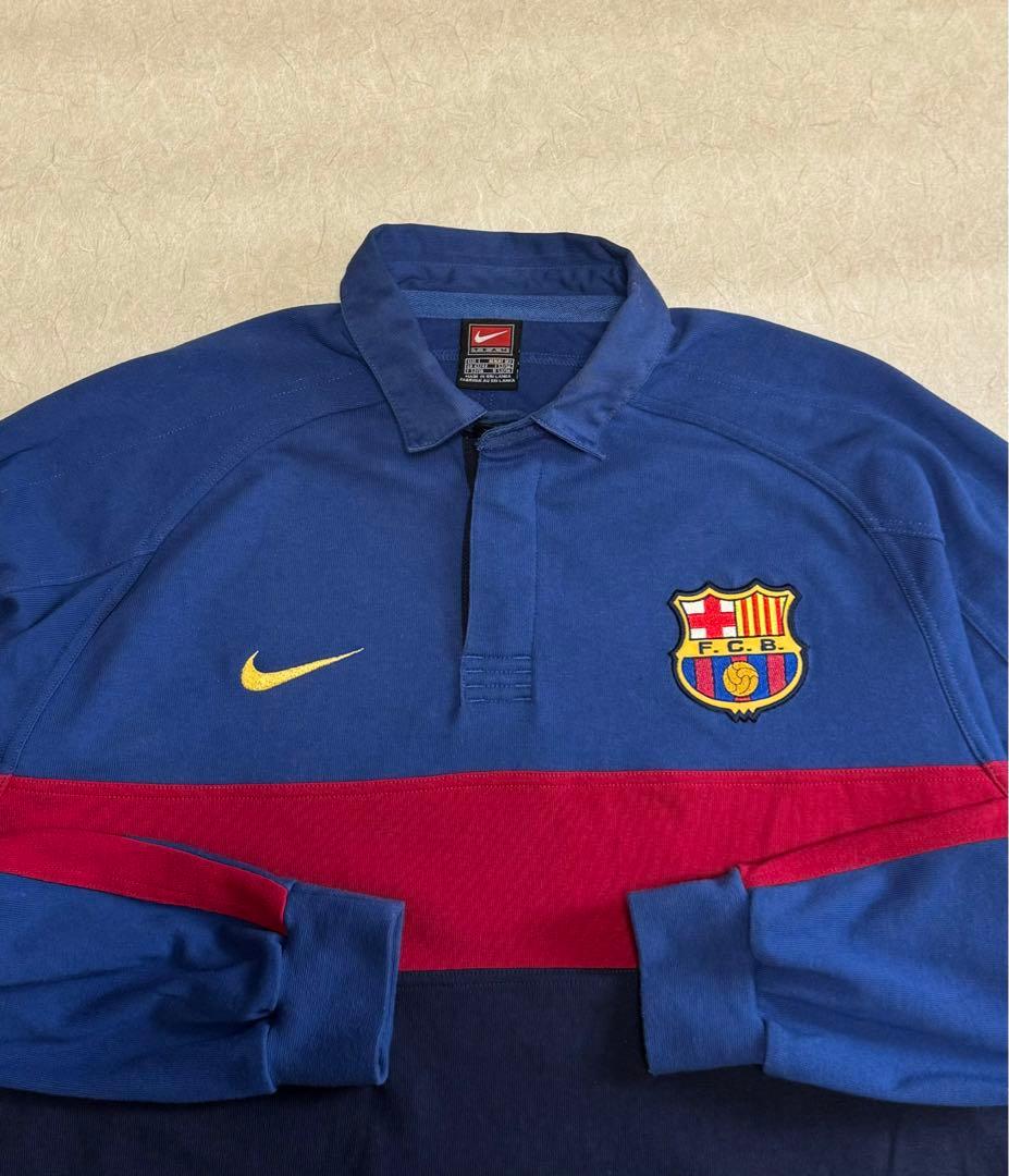 NIKE 90s バルセロナ　ゲームシャツ　ポロ　長袖　激レア