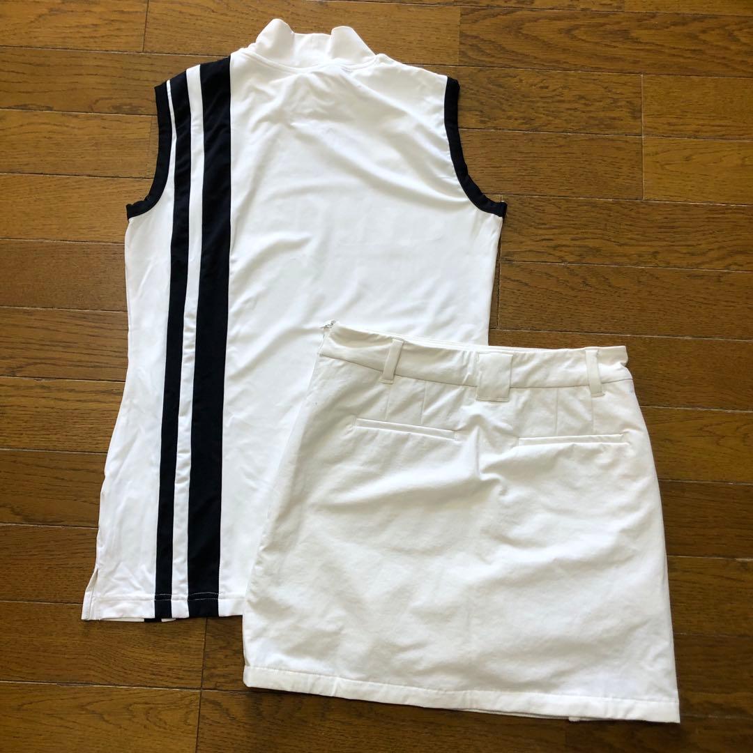 エフィカス Golf 上下セット ノースリーブ スカート ホワイト S M