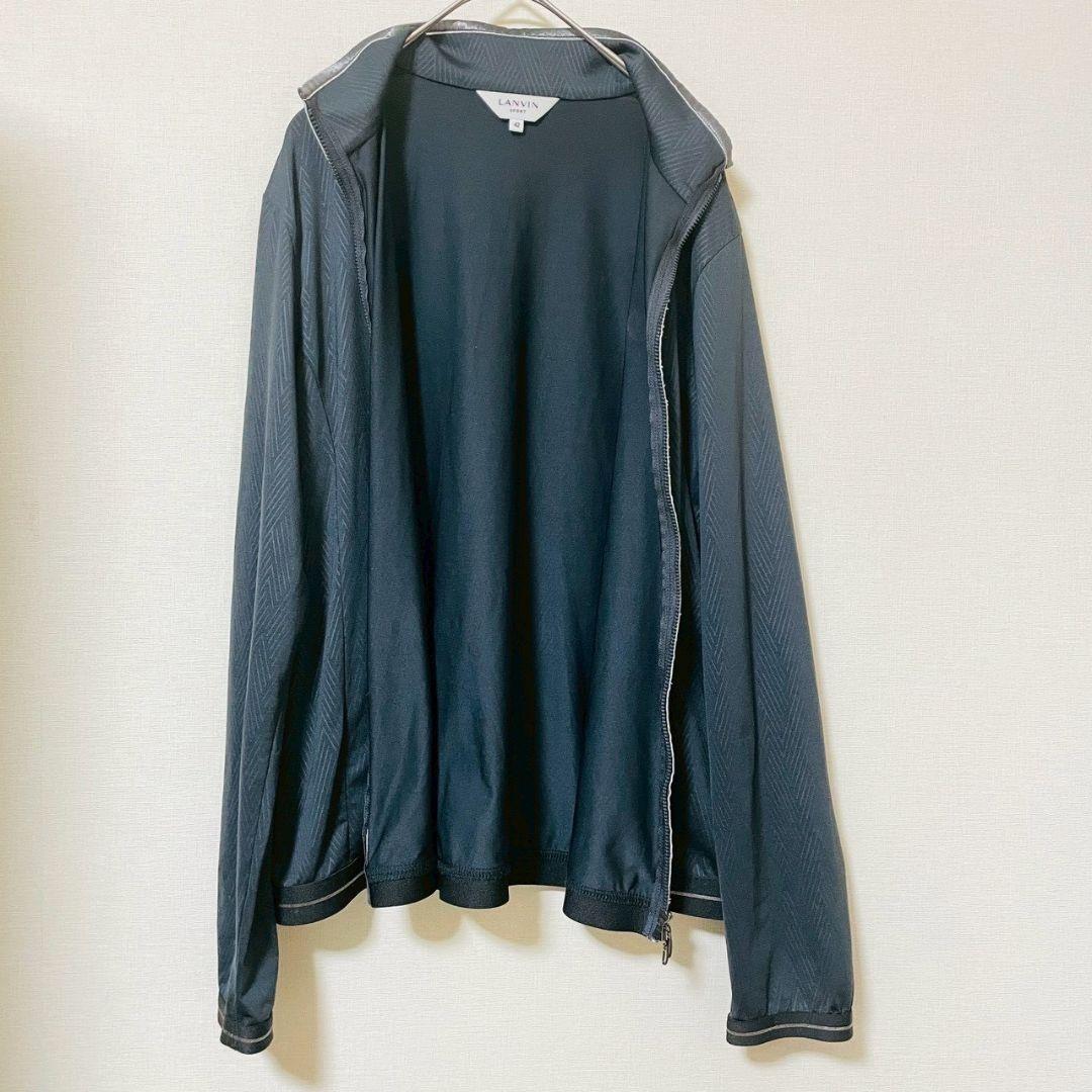 【美品】ランバンスポール フルジップジャケット メッシュ 42 大きいサイズ 黒