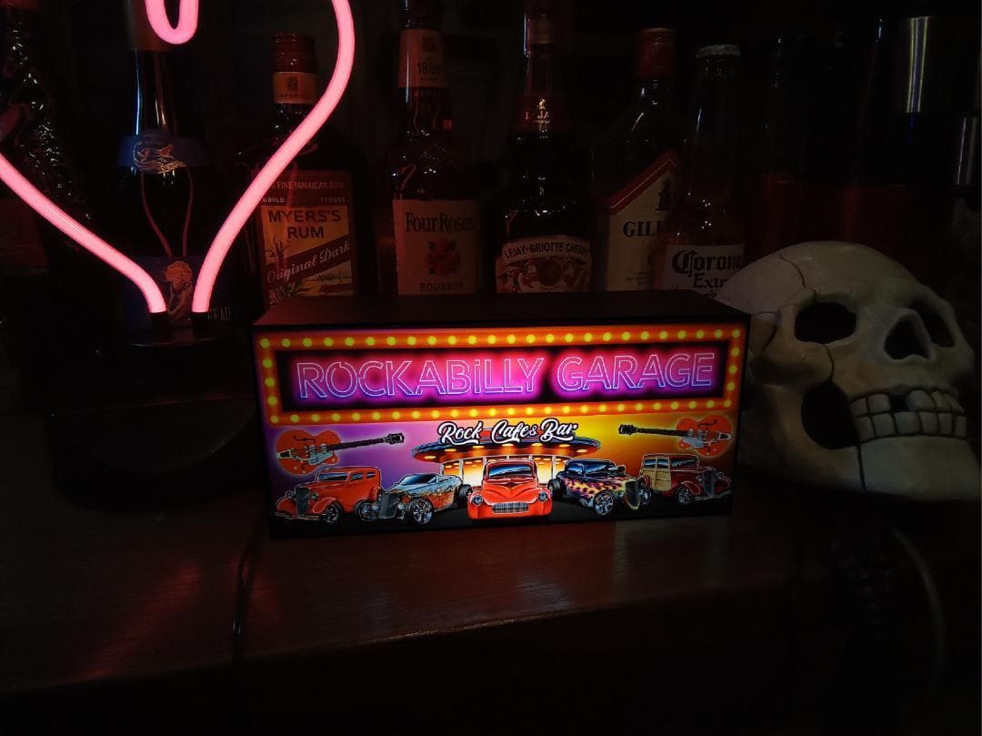 ロカビリー カフェ ガレージ サイン 看板 置物 アメリカン雑貨 ライトBOX