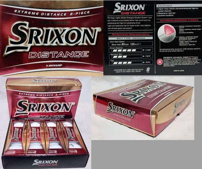 Srixon Distance ホワイト 2ピース ゴルフボール 複数箱セット