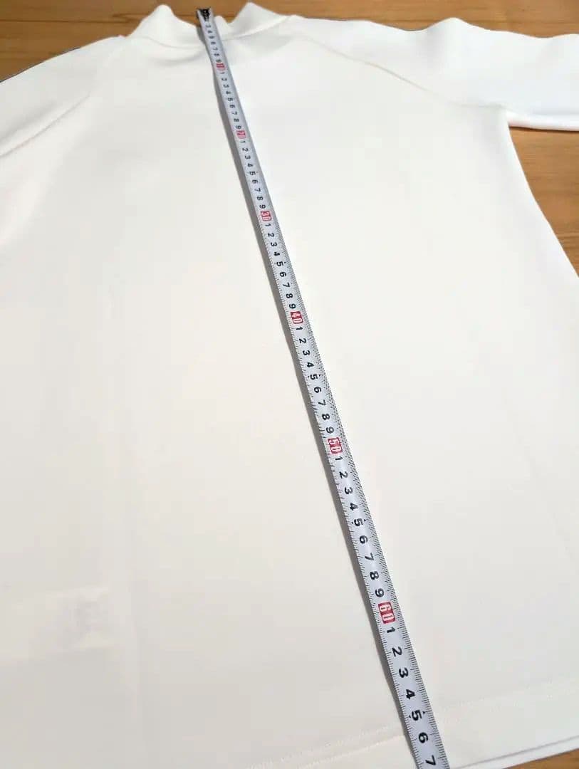 美品 V12 長袖ハイネックシャツ 白×黒 ストレッチ メンズ 2