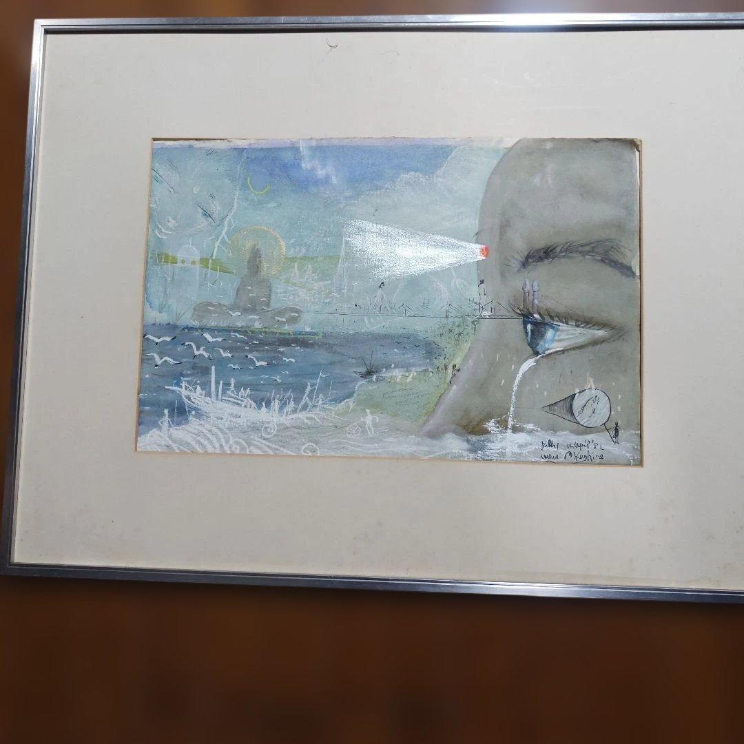 抽象的な水彩画 1982年 デリー制作